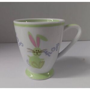 Starbucks 2007 Hop Hop Spring Easter White and Green Bunny Mug